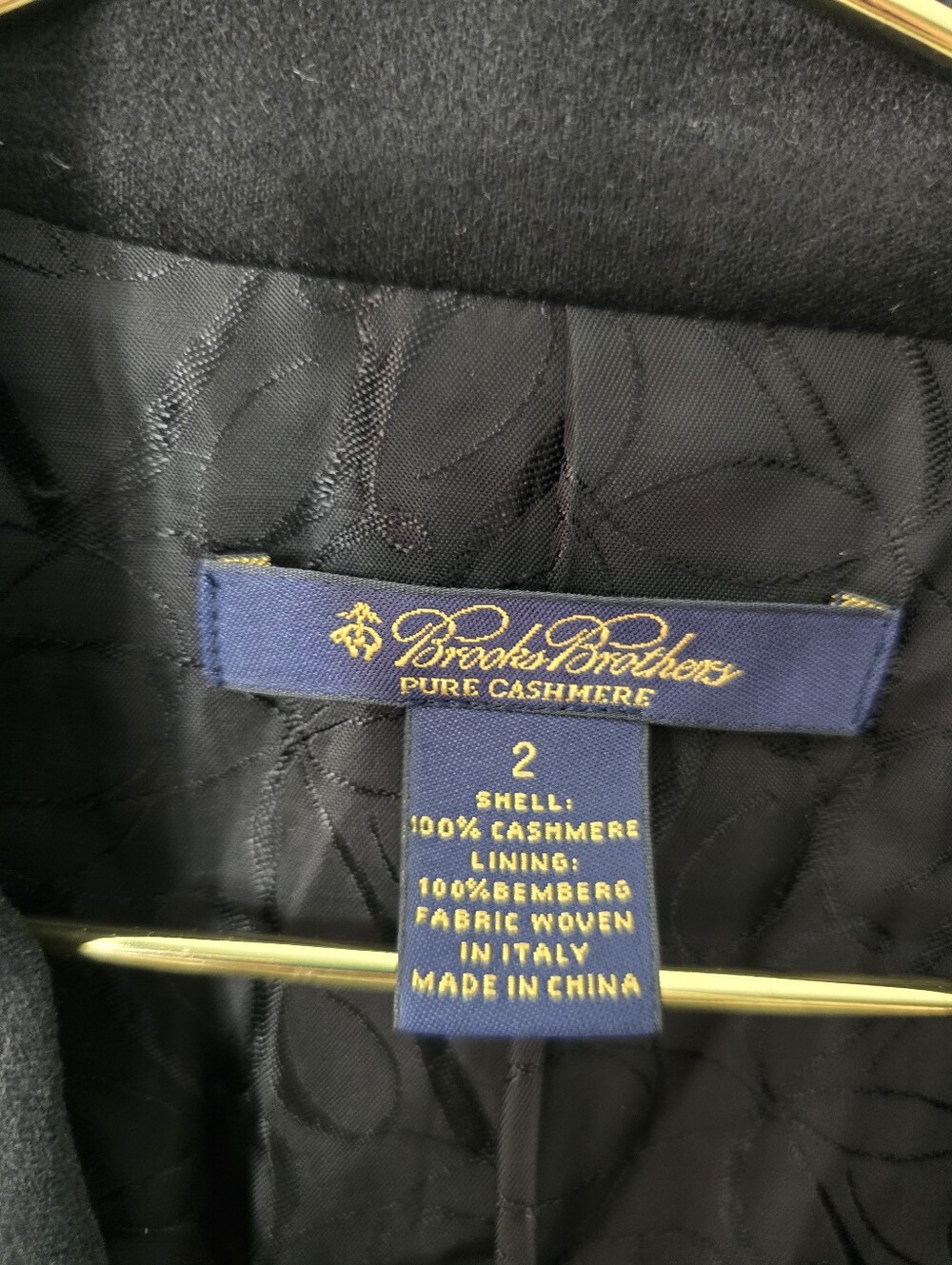 Loro Piana Brooks Brothers Two Button Cashmere Blazer Jacket Solid Black Size 2 - Picture 9 of 16